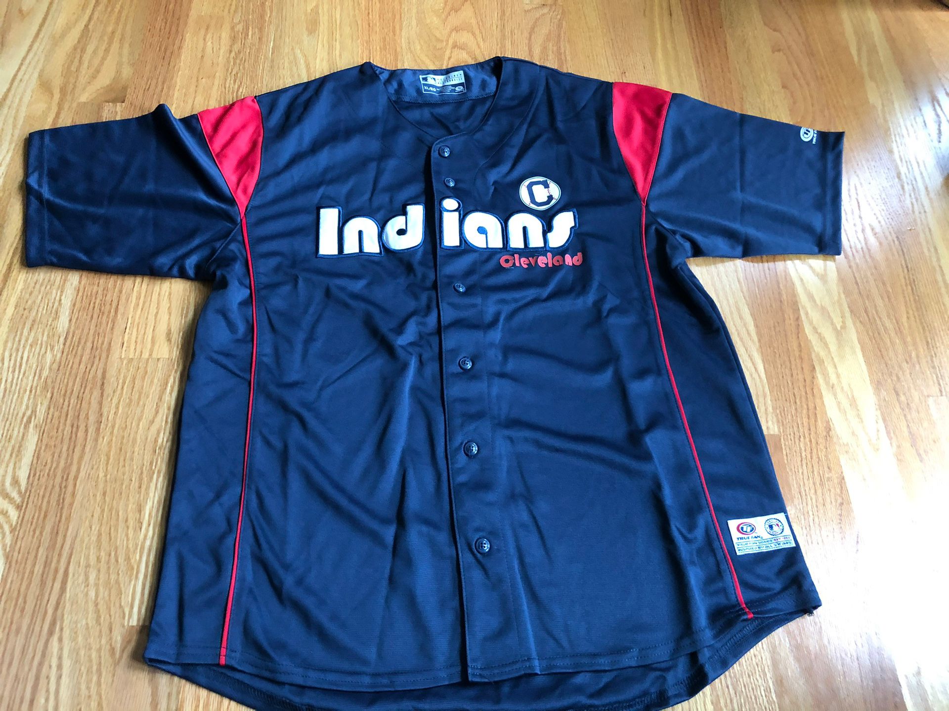 New MLB Indians Jersey Genuine Merchandise True Fan Series Size XL 