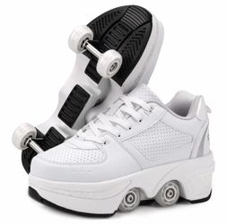 2-in-1 deformation roller skate shoes size 3.5 big kids