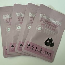 Soo'AE Acai Berry Revitalizing Sleeping Mask Brightening and Renewing -  4 pack