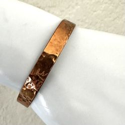 Copper Hammered Open Cuff Bangle Bracelet 