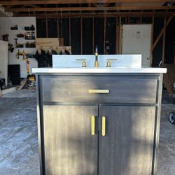 Quartz + Real Wood 30” Vanity