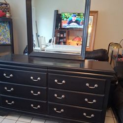 DRESSER+MIRROR, DESIGNER-MAHOGANY