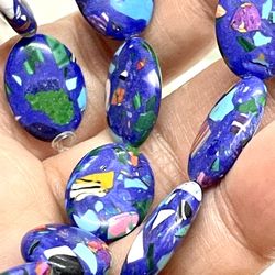 Strand Of Colorful Mosaic Beads. 376