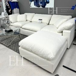 White Cloud Sofa 4 Piece Sectional 🔥buy Now Pay Later 