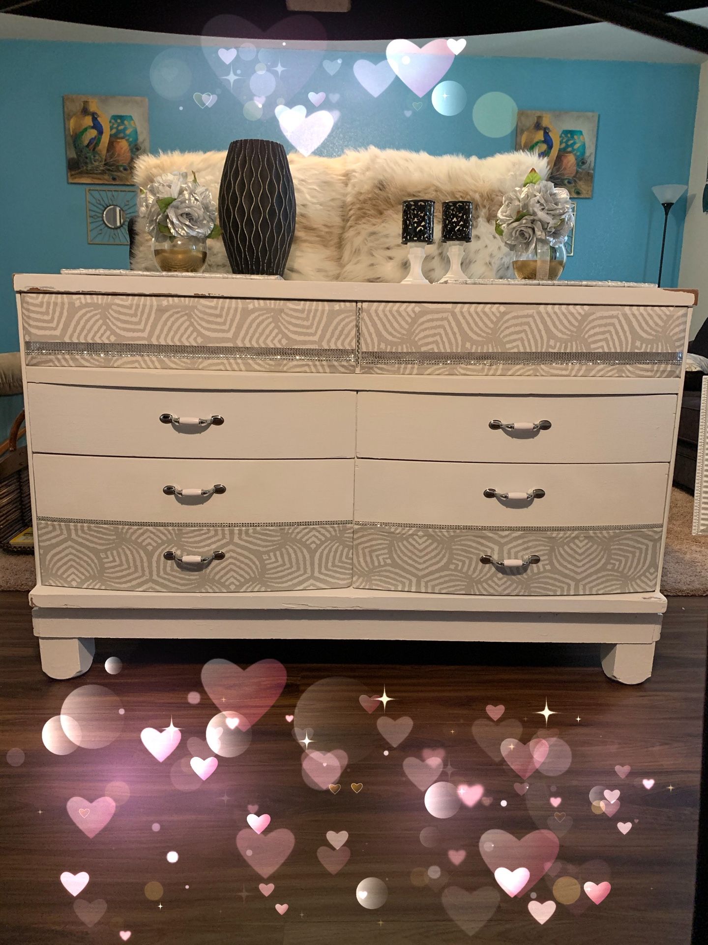 The most beautiful milky vintage dresser credenza