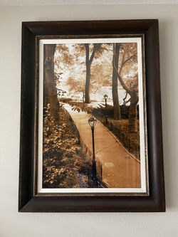Large Painting Of A Park Frame Included