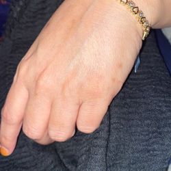 Lab Diamond Bracelet 14 K Gold Plated 