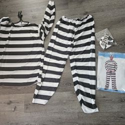 Jailbird Prisoner Convict Adult Men Costume, One Size