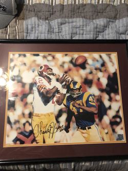 Autographed Charley Taylor framed picture