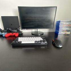 Ps4 With 165 Hz Monitor And 14 Games And 3 Controllers And Skin Wrap And Keyboard And Mouse