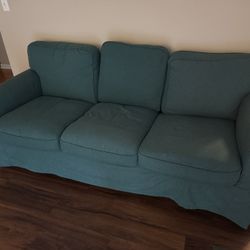 IKEA EKTORP Sofa (Teal Slipcover)
