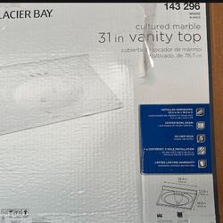 Glacier Bay 31 In Vanity Top Cultured Marble