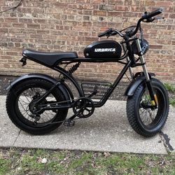 🚲 Urbrica E-Bike ⚡ 30–35 MPH | Full Suspension | Like New (60 Miles)