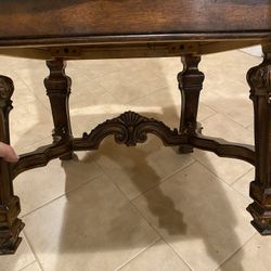 Vintage Antique Dining Set W/2 Leafs & 6 Chairs Plus Hutch