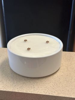 5 lb Citronella Candle In large Round Ceramic Bowl.