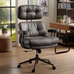 Newly assembled Swivel Ergonomic Office Task Chair in Gray with Recliner High Back Lumbar Support
