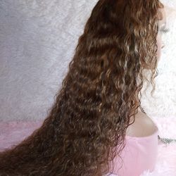 22-24 Inch 13x6 Golden Browns Ombre Lace Wig 2/4/30/27 Deep Water Wave