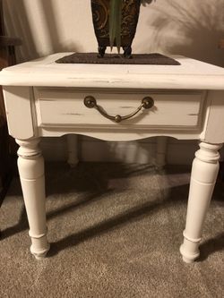 Just finished, beautiful refinished side table