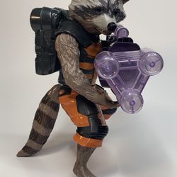 Guardians of The Galaxy Big Blastin' Rocket Raccoon 9" Figure Marvel 2014 Works