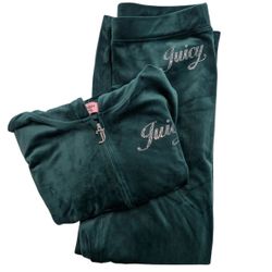 Juicy contour sweatsuit dark green size large