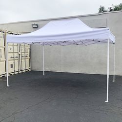 $130 (Brand New) Heavy-duty 10x15 ft outdoor ez pop up canopy party tent instant shades w/ carry bag (white, blue) 