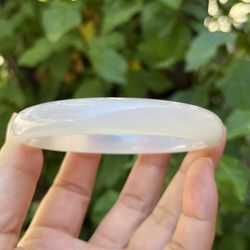 63mm Inner Diameter White Agate Bangle 