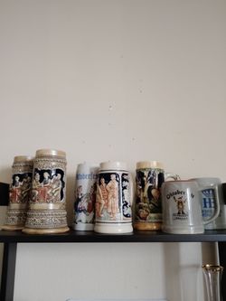 Vintage German and Brazilian Beer Steins and 1 Oktoberfest Beer Stein