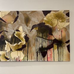 Moving In 2 Weeks Need To Sell- Large Abstract Painting On Canvas (Mixed Media)