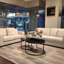 Modern fabric sofa and Loveseat 