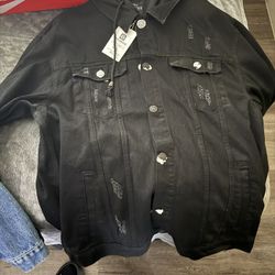Jean Jacket (black). 4xl. But Fits Like 1xl/2xl