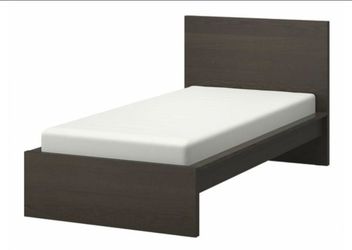 Ikea twin malm bed frame dark brown