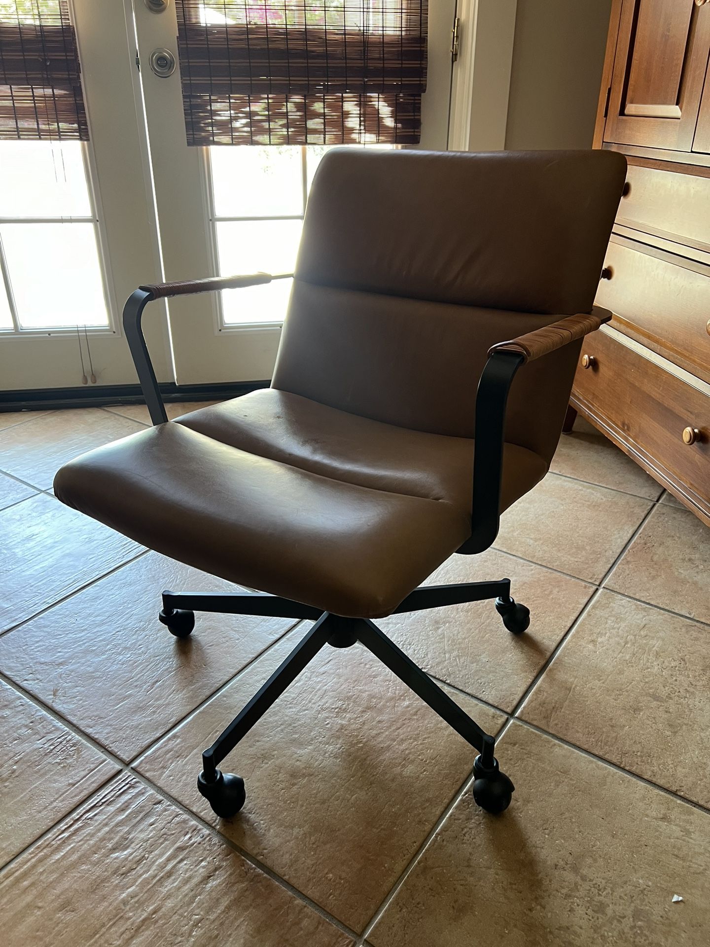 Cooper mid-century leather office chair (West Elm)