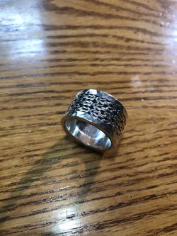 Lois Hill Sterling Silver Box Weave Mens Ring