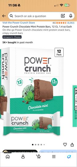 Power Crunch Chocolate Mint Protein Bars 12-Pack