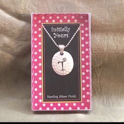 Initial Letter T Silver Plated Necklace 
