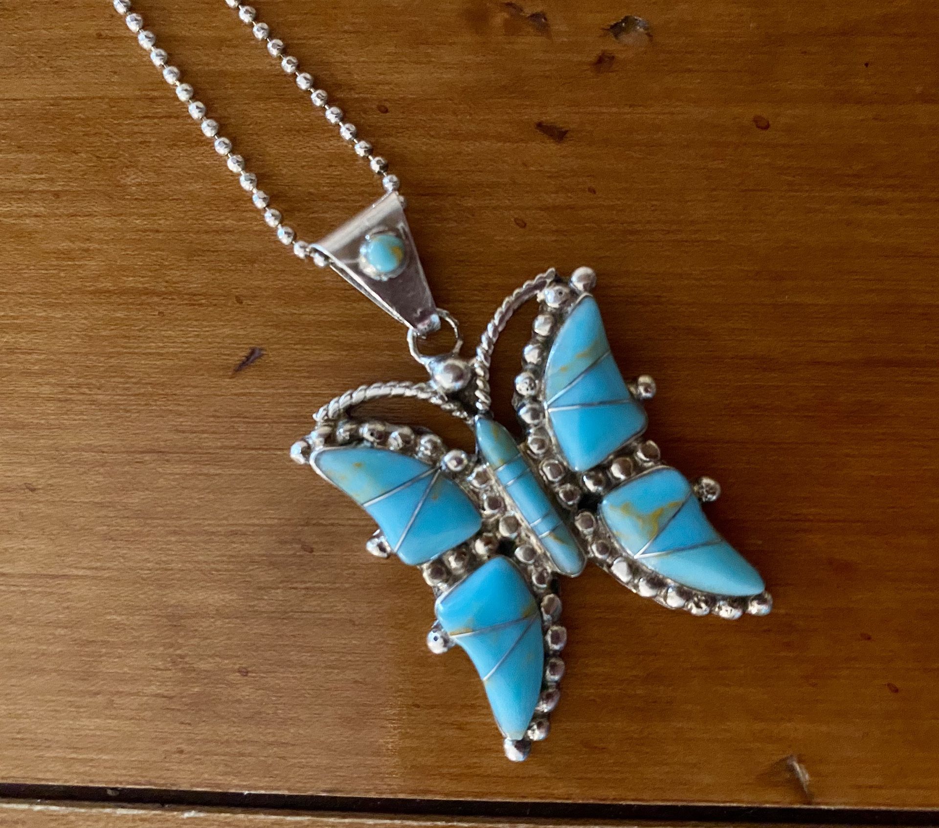 Vintage Sterling Silver Turquoise Necklace