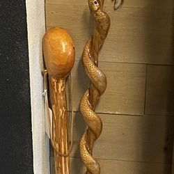Super Cool Hand Carved Walking Sticks / Made In Oregon ! 