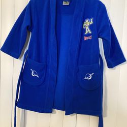 Disney Store Toy Story Boys Robe Size 4/5  Small Blue Buzz Lightyear Embroidered