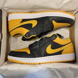 Jordan 1 Low Yellow Ochre And Black Size 12