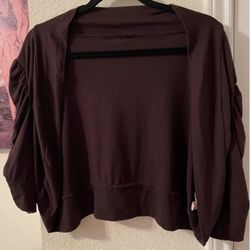 Plus Size Womens brown short sleeve Cardigan size 3X pre-owned 