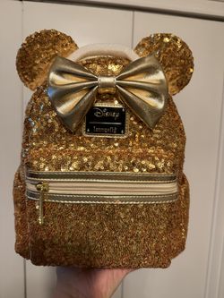 Disney Loungefly Gold Sequin Mini Backpack