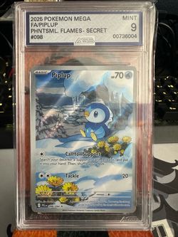 Piplup Secret Rare Pokémon Card AGS Graded Mint 9