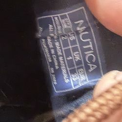 Nautica Moulouya Brown Unisex Kids' Boat Shoes US 2 EU 33 Lace Up Low Top