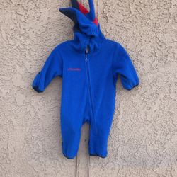 Columbia Baby Snow Suit Sz 6M Blue Fleece