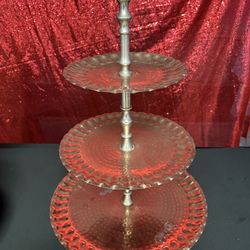 3 Tier Cupcake Stand Gold Round Tower Decorative Round Rim Design for Cupcakes and Serving