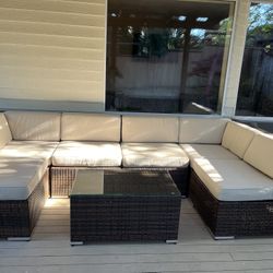 Outdoor Wicker Furniture Set - 7 Piece Sectional