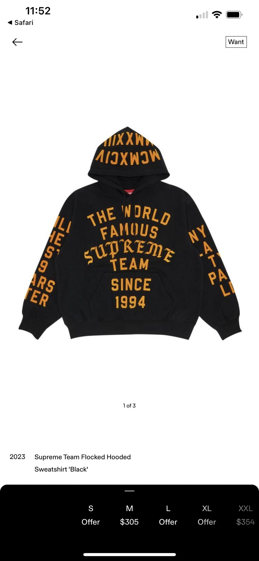 Supreme Team Flocked Hooded