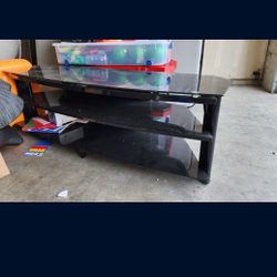 Free Black Glass TV Stand