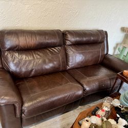 Leather Reclining Sofa 