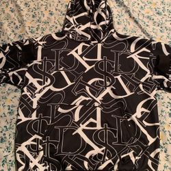 SDL HOODIE size medium (black&white) front and back